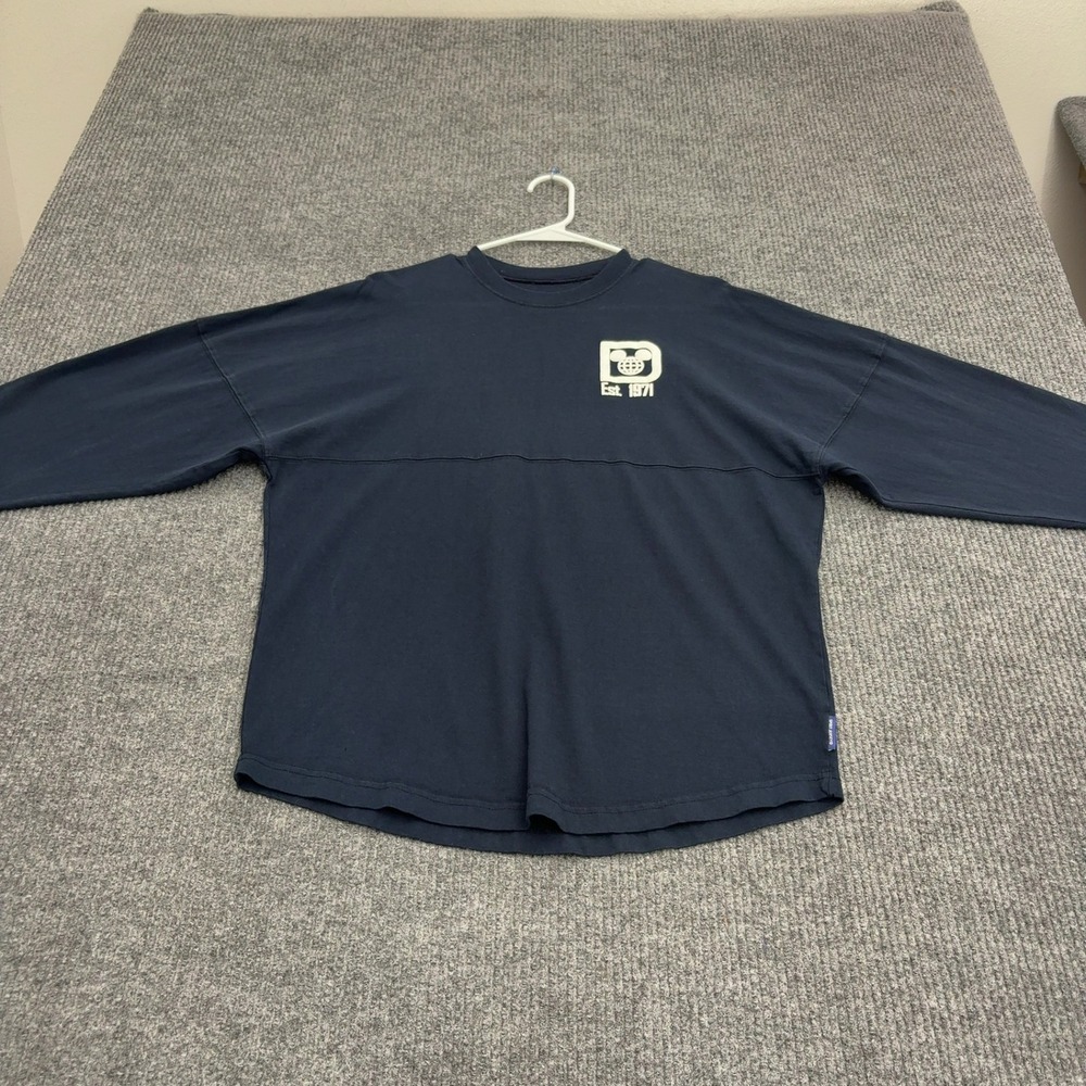 Walt Disney World Spirit Jersey Shirt XS Navy Cotton Puff Print Logo Casual